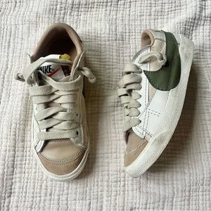 Nike WMNS Blazer Low 77 Jumbo [DQ1470-105] Women Casual Shoes Sanddrift/Olive